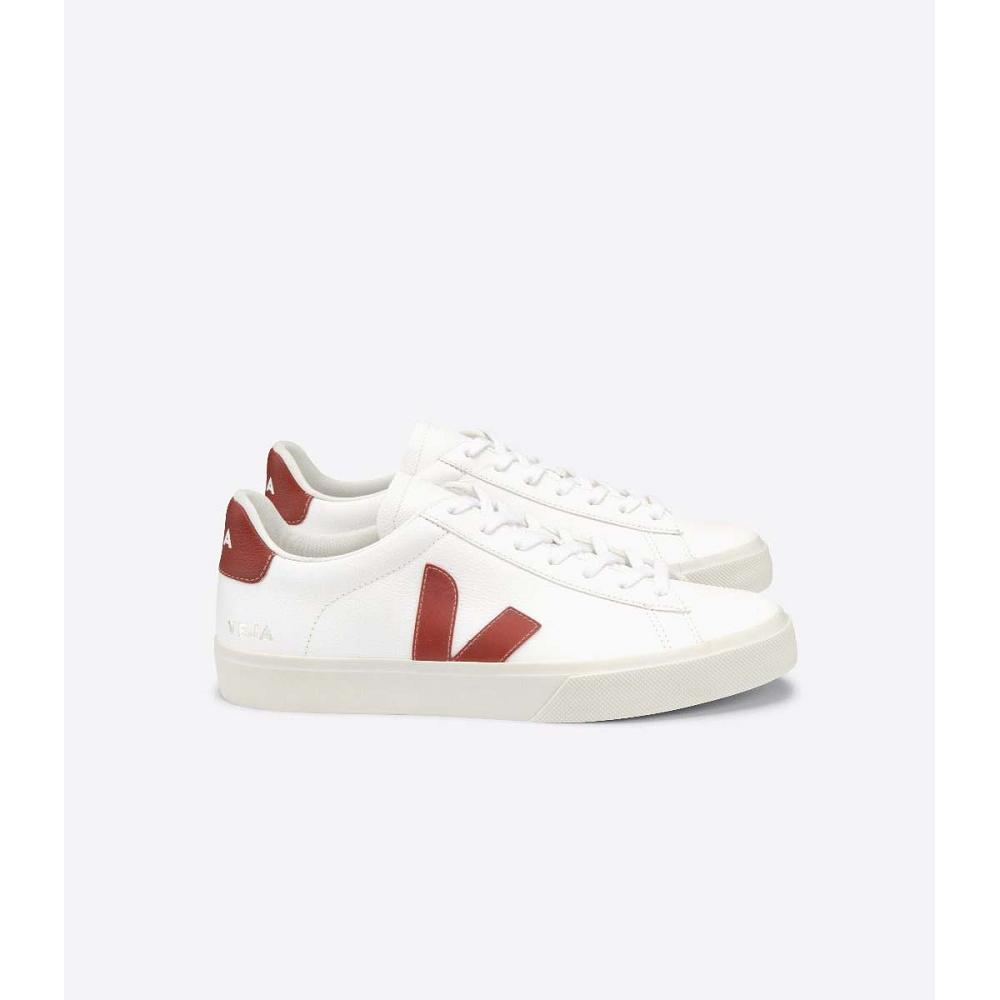 Men\'s Veja CAMPO CHROMEFREE Low Tops Sneakers White/Red | ZA 299MQZ